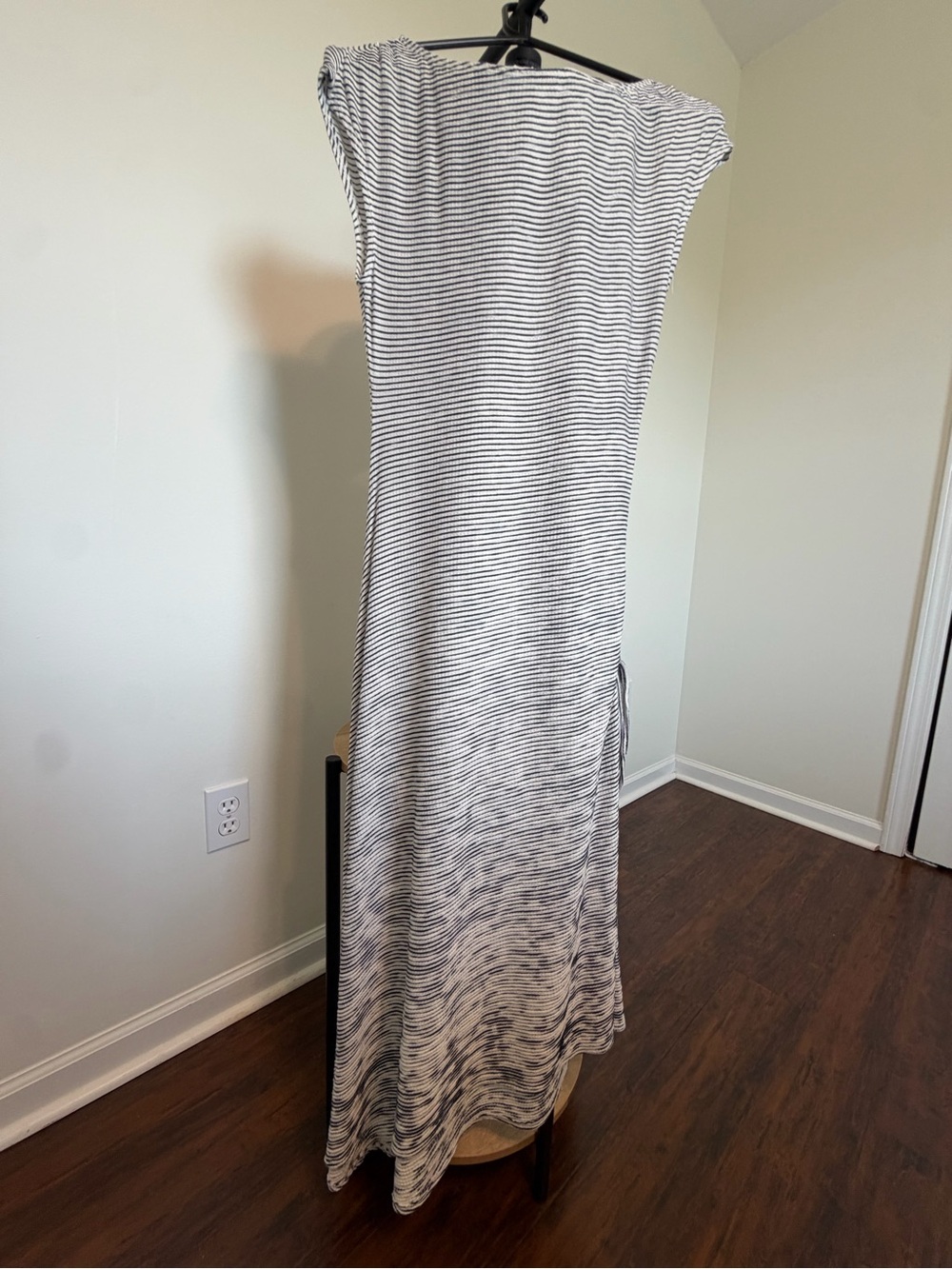 Max Studio Black and White Striped Midi Dress